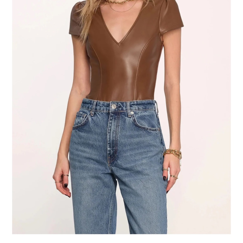 Heartloom Chocolate Faux Leather Bodysuit